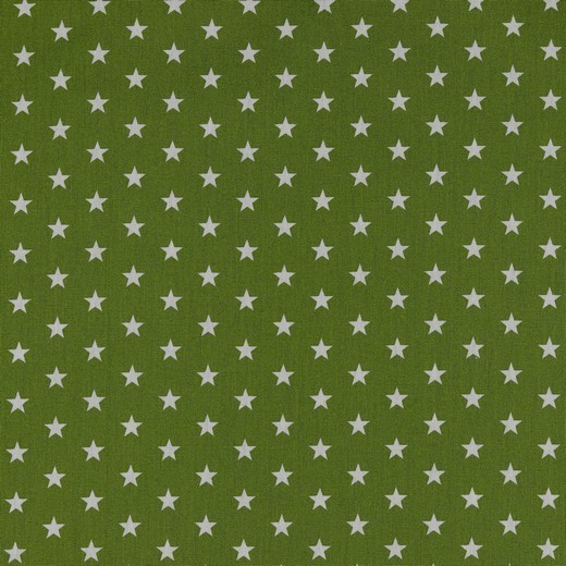 Baumwolle | bedruckt | 10mm Sterne | grün/weiss