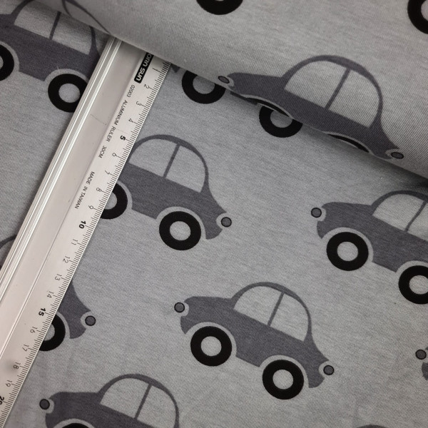 Jersey | bedruckt | Autos | grau melange