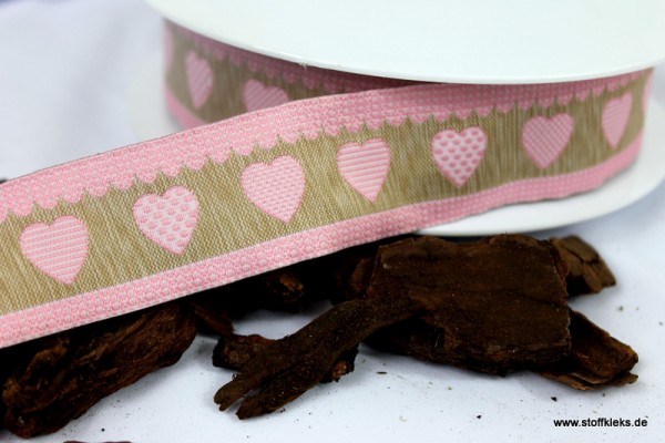 Webband | Herzilein | rosa