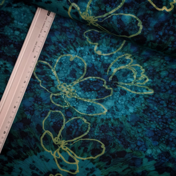 Jersey | bedruckt | Sillhouette | petrol