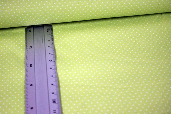 Baumwolle | bedruckt | 1mm Punkte | hellgrün/weiss