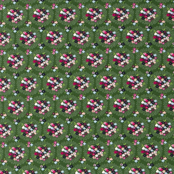 Jersey | bedruckt | Blumenigel-Bouquet | grün