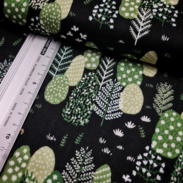 Baumwolle | bedruckt | Kokka Japan | Trees | schwarz