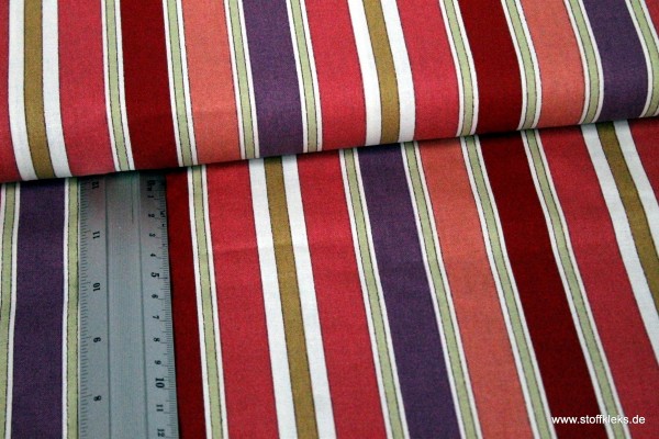 Baumwolle | bedruckt | Go stripes | rosa-rot