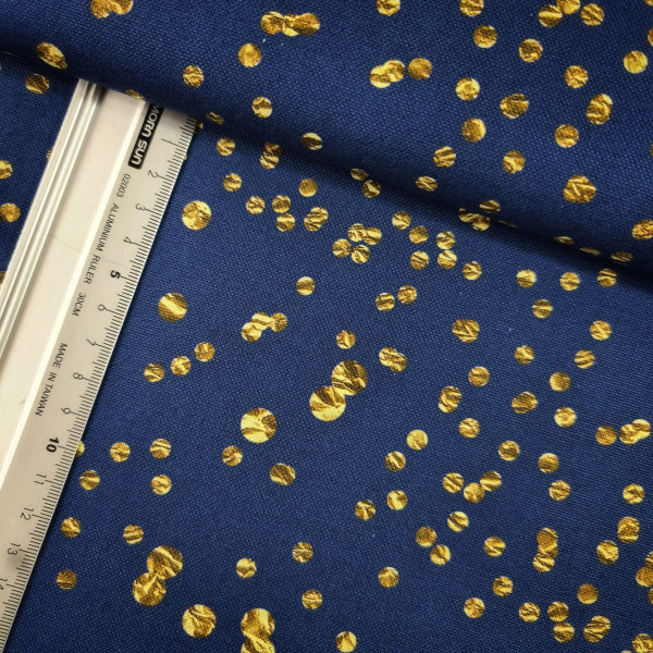 Canvas | Baumwolle | bedruckt | golden rain | blau