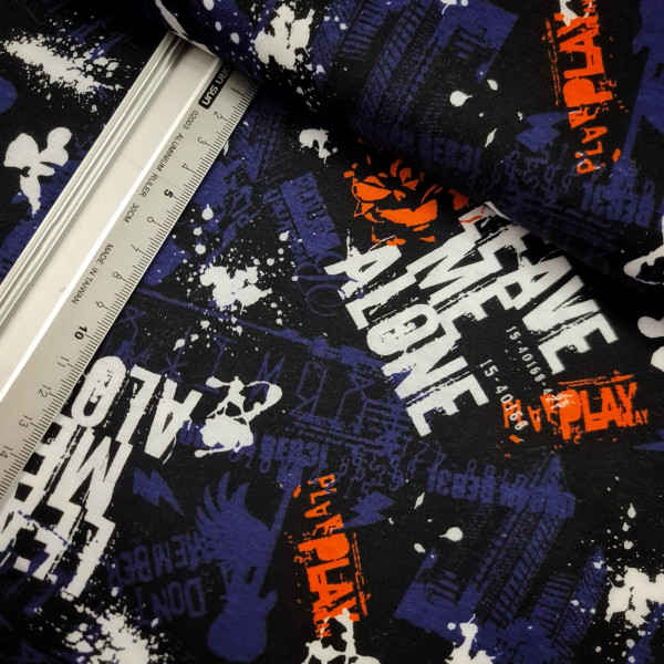 Jersey | bedruckt | leave me alone | blau/bunt