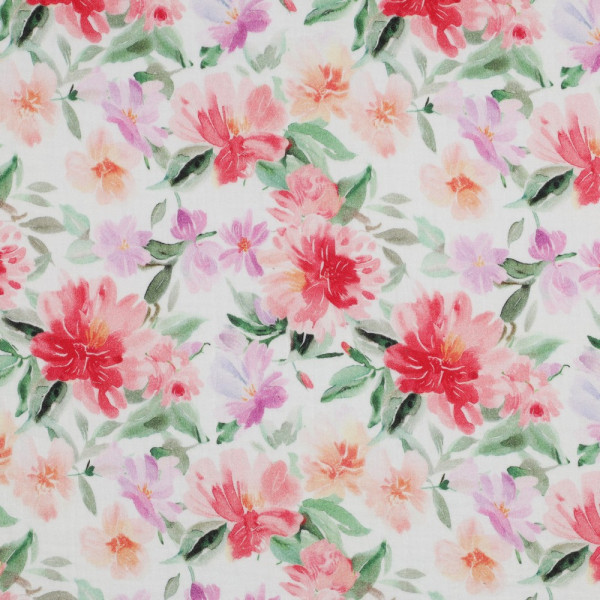 Baumwolle | double gauze/Musselin | flowers | bunt