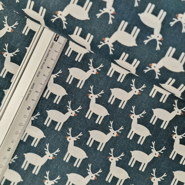 Baumwolle | bedruckt | Deer | blau