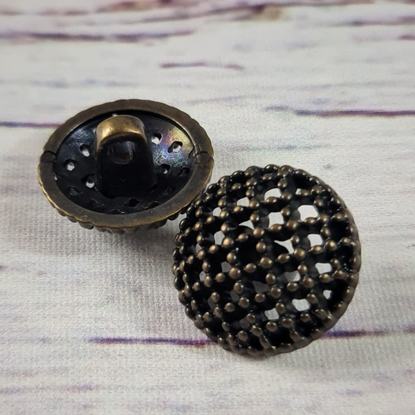 1 Knopf | Kunststoff | Öse | ca. 20mm | round | altgold