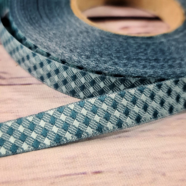 Webband | Karo | hellblau/rauchblau