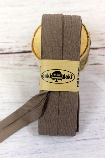 Bias Jersey Schrägband/Einfassband | 40 / 20mm | 3m | Nr. 114 | braun/beige