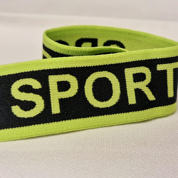 Gummiband | SPORT | neongelb/schwarz | 4cm