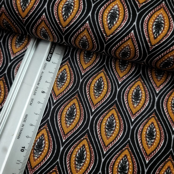 Baumwolle | bedruckt | retro | schwarz