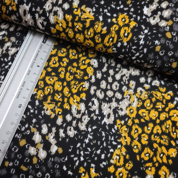 Baumwolle | bedruckt | animal skin | senf/bunt