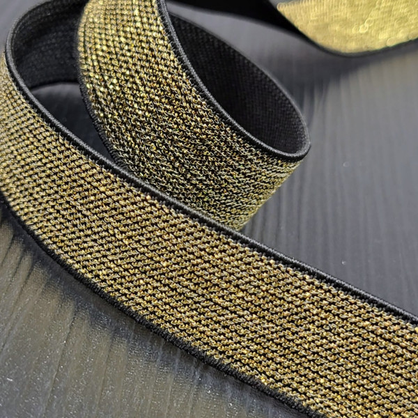 Gummiband | Lurex | gold | Glitzer | ca.2cm