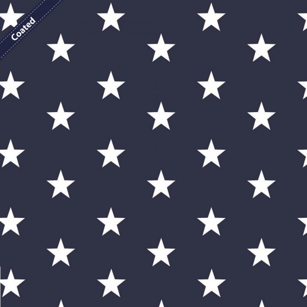 Wachstuch/beschichtete Baumwolle | 3cm Sterne | navy