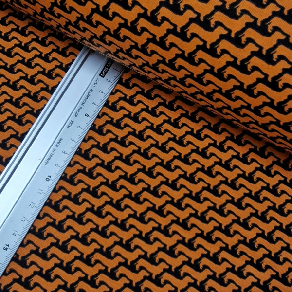 Jersey | bedruckt | Dackel | orange/schwarz