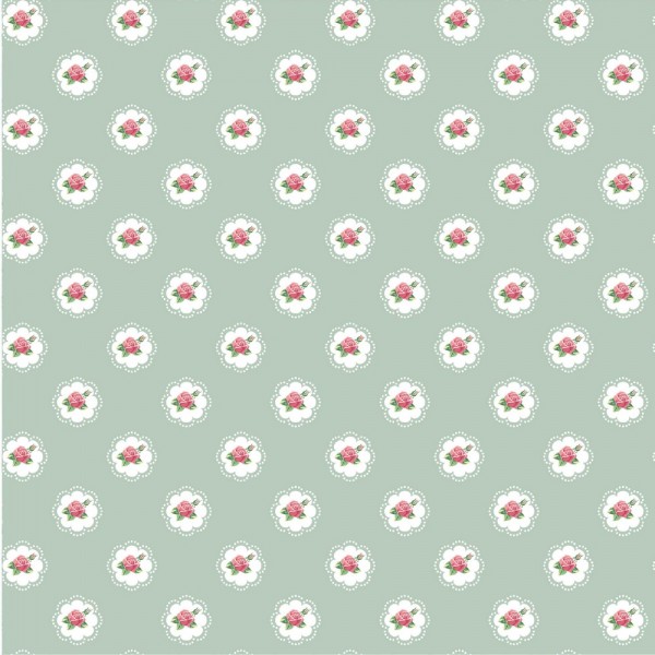 Baumwolle | bedruckt | Rosenwolke | mint
