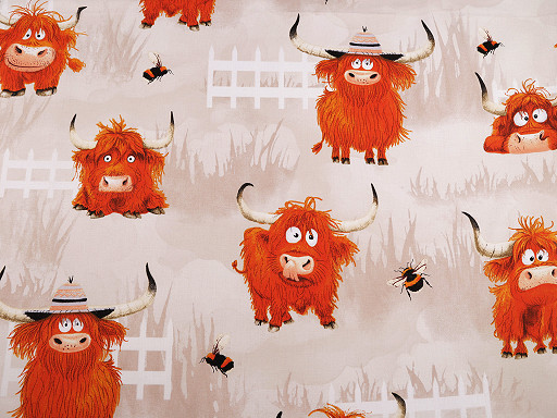 Baumwolle | bedruckt | crazy bull | beige