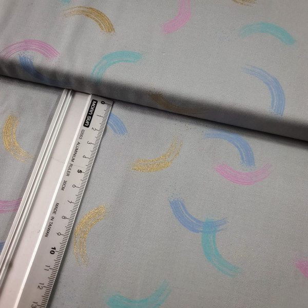 Baumwolle | bedruckt | Sarah Watts Made in Japan | Pinselstrich | weiß