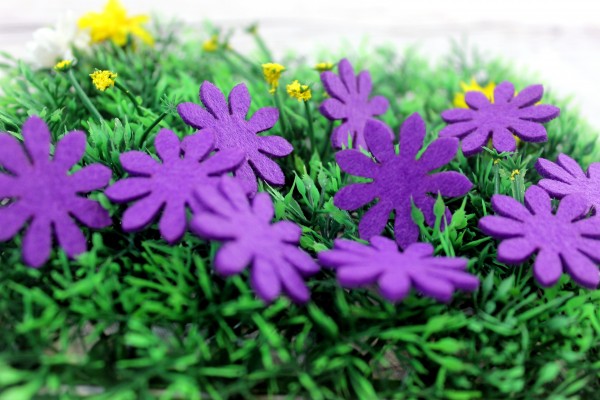 Filzapplikation | Blume | lila | 3cm