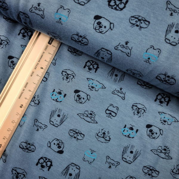 Jersey | bedruckt | dogs with glasses | blau