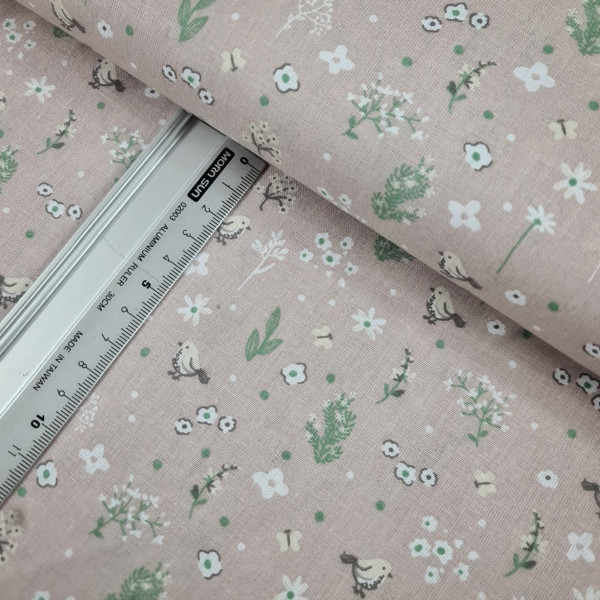 Baumwolle | bedruckt | Küken | rosa