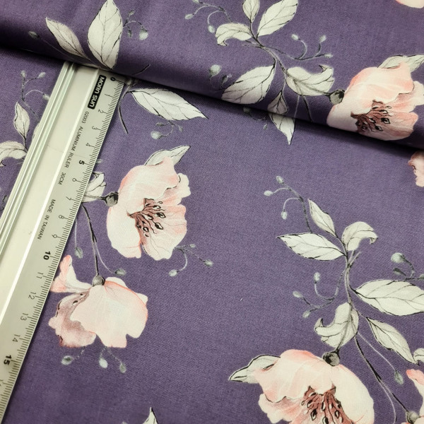 Baumwolle | bedruckt | Blumen | blau