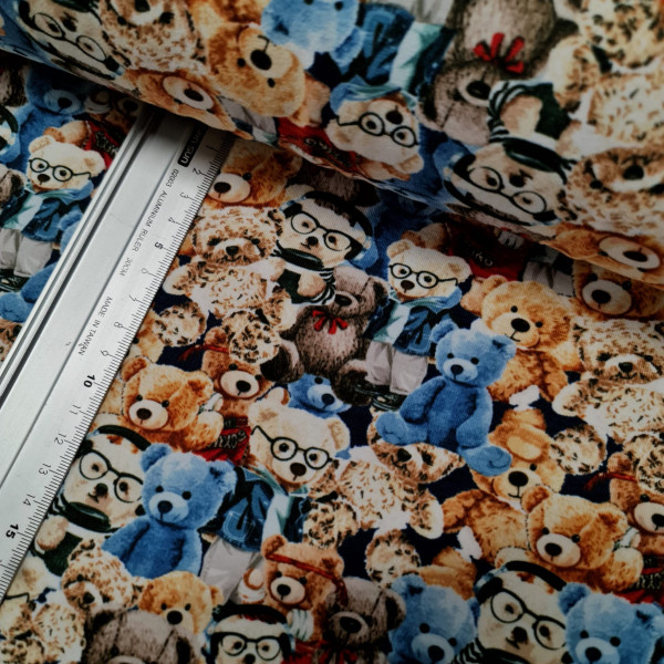 Jersey | bedruckt | Teddys | bunt