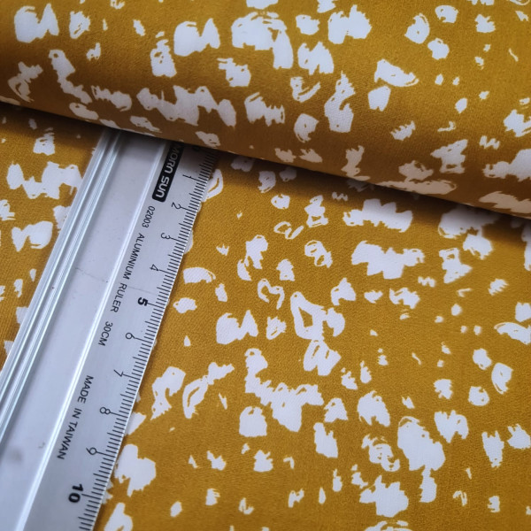 Baumwolle | bedruckt | all over | senf