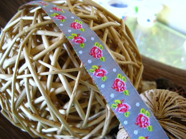 Webband | Roses grau