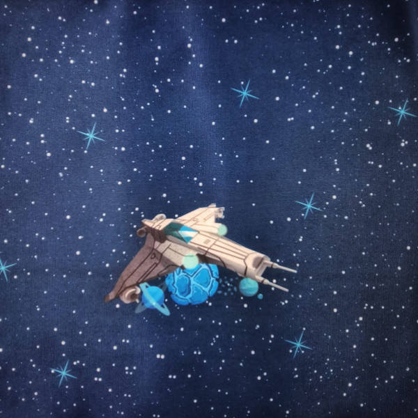 Outdoorstoff - Paneel | ca. 30cm x 30cm | Universe | blau/bunt