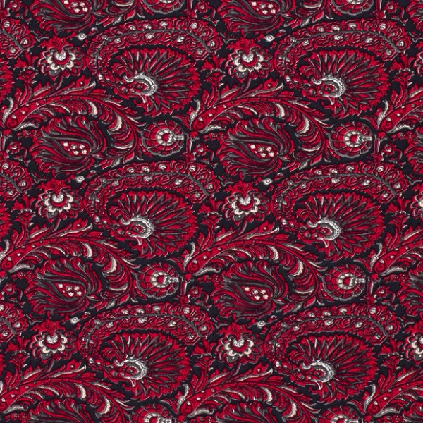 Viskose | bedruckt | abstrakte Blumen | rot