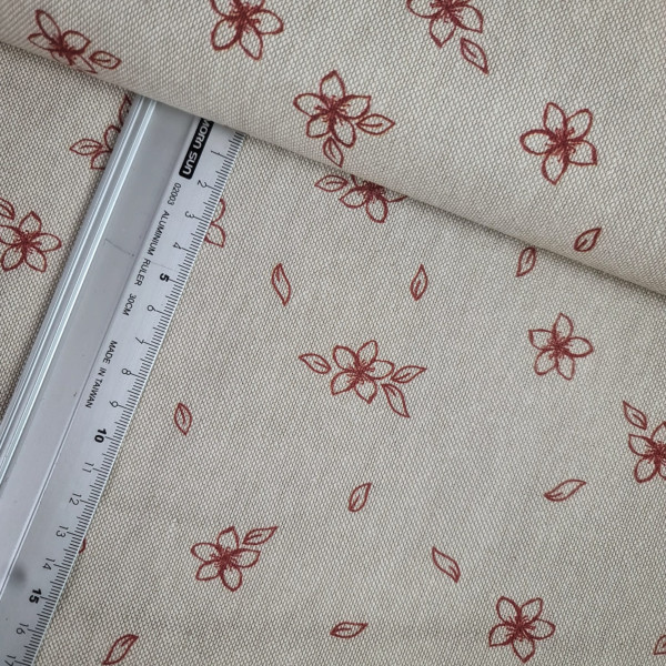 Canvas | Baumwolle | bedruckt | Blüten | creme