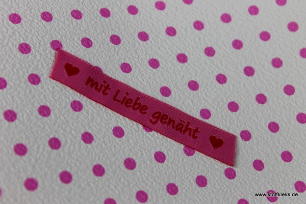 Applikation | Label | mit Liebe genäht | rosa