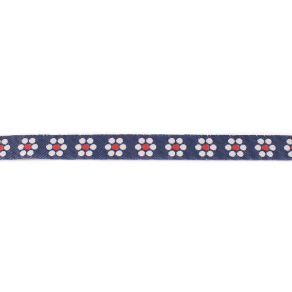 Jeansband | gewebte Blume | rot