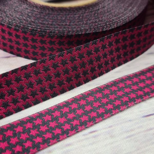 Webband | doubleface | Sterne | beere/anthrazit