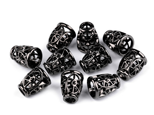 4 Kordelenden | für 5mm Kordel | Metall | chic | nickelschwarz