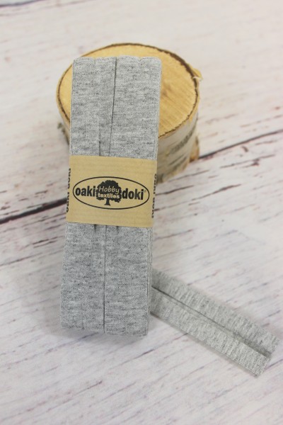 Bias Jersey Schrägband/Einfassband | 40 / 20mm | 3m | Nr. 065 | hellgrau melange