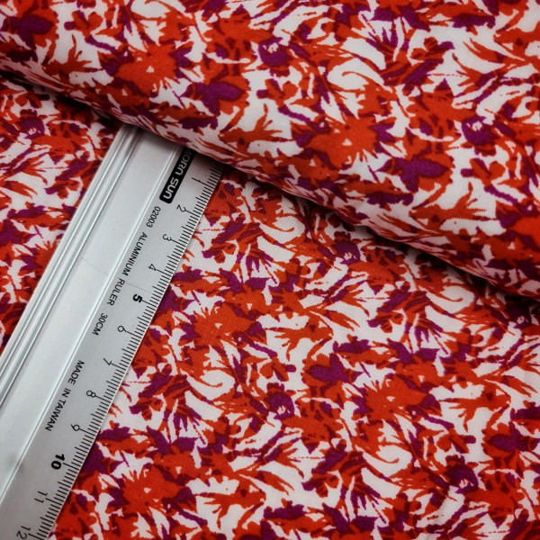 Viskose | bedruckt | Flower | rot/bunt
