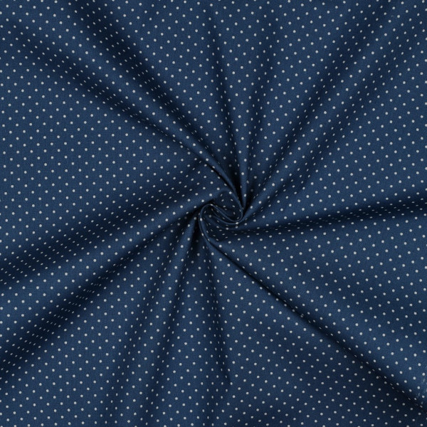 Wachstuch/beschichtete Baumwolle | 1mm Punkte | jeansblau