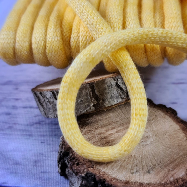 Kordel | gestrickt | weich | 6mm | melange gelb