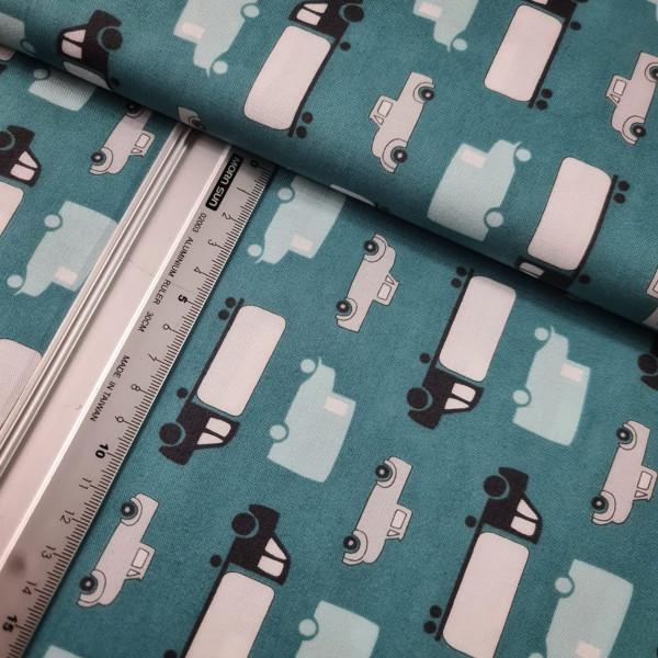 Baumwolle | bedruckt | Modafabrics | Transporter | altblau