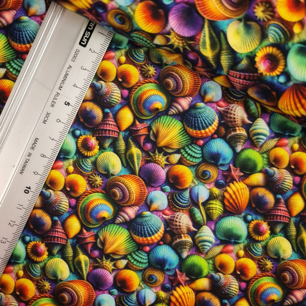 Baumwolle | bedruckt | Muscheln | bunt