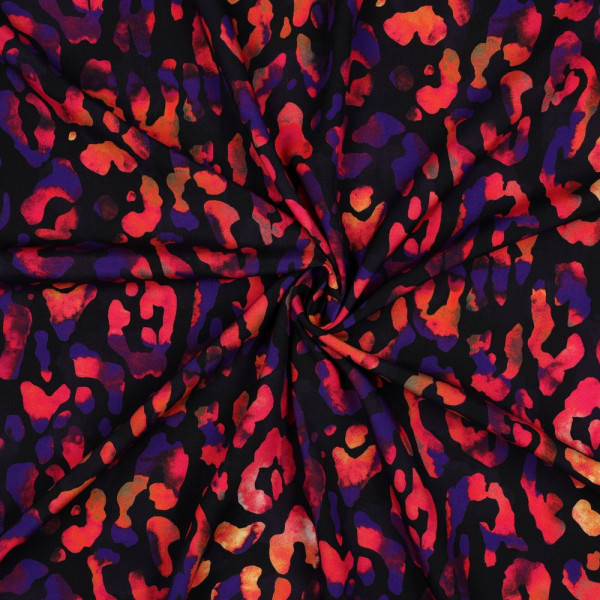 Viskose | bedruckt | animal skin | schwarz/bunt