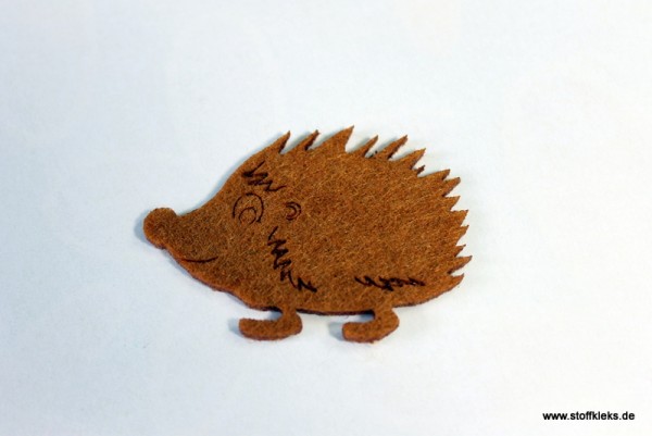 Filzapplikation | Igel | braun