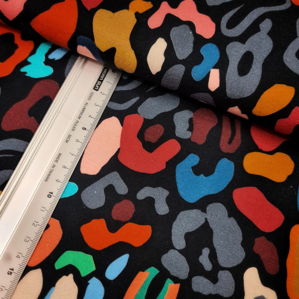 Jersey | bedruckt | animal skin | bunt/schwarz