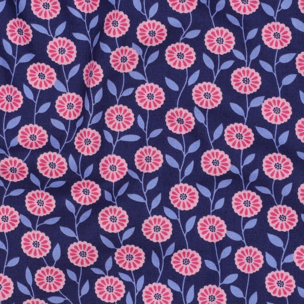 Baumwolle | bedruckt | flowers | marine