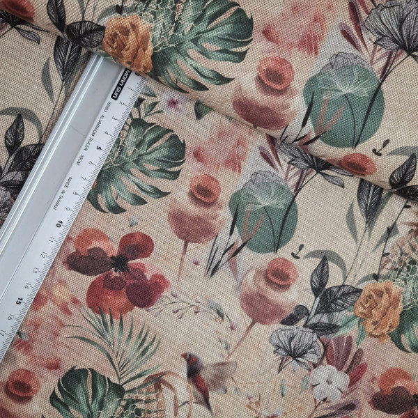 Canvas | Baumwolle | bedruckt | floral | natur