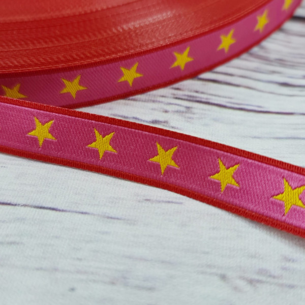 Webband | Sternchen | pink/gelb